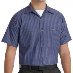 Men's Red Kap Classic-Fit Durastripe® Striped Button-Down Work Shirt