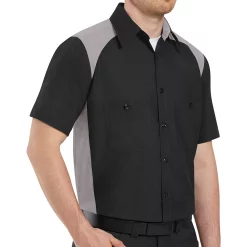 Big & Tall Red Kap Classic-Fit Motorsports Colorblock Button-Down Shirt