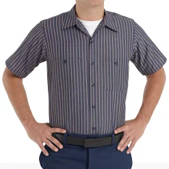 Big & Tall Red Kap Classic-Fit Durastripe® Striped Button-Down Work Shirt