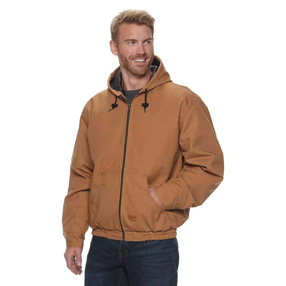 Men's Red Kap Blended Duck Zip-Front Hooded Jacket 3 Men's Red Kap Blended Duck Zip-Front Hooded Jacket