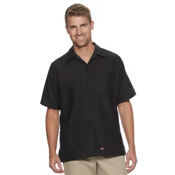 Men's Red Kap Short Sleeve Button-up Crew Shirt -Tommy Hilfiger Shop 3757932 Black