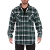 Men's Smith's Workwear Plaid Sherpa-Lined Cotton Flannel Shirt Jacket -Tommy Hilfiger Shop 4134573 Hunter
