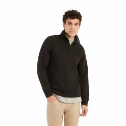 Men's Tommy Hilfiger Logo Quarter-Zip Top -Tommy Hilfiger Shop 5090444 Dark Sable