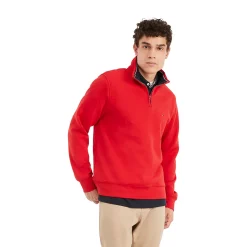 Men's Tommy Hilfiger Logo Quarter-Zip Top -Tommy Hilfiger Shop 5090444 Haute Red