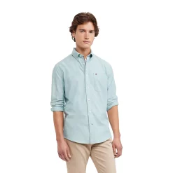 Men's Tommy Hilfiger Custom Fit Essential Stretch Oxford Shirt -Tommy Hilfiger Shop 5092114 Dark Sky Turquoise