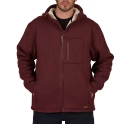 Men's Smith's Workwear Sherpa-Lined Hooded Thermal Shirt Jacket -Tommy Hilfiger Shop 5156348 Heather Burgundy