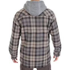 Men's Smith's Workwear Plaid Sherpa-Lined Microfleece Hooded Shirt Jacket -Tommy Hilfiger Shop 5156351 ALT