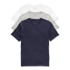 Men's Tommy Hilfiger 3-pack Cotton Classic Crew Neck T-Shirt with Moisture Wicking -Tommy Hilfiger Shop 5297440 White Gray Navy
