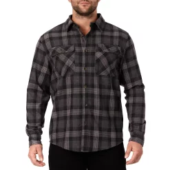 Men's Smith's Workwear Regular-Fit Plaid Two-Pocket Flannel Button-Down Shirt 16 Men's Smith's Workwear Regular-Fit Plaid Two-Pocket Flannel Button-Down Shirt -Tommy Hilfiger Shop 5496892 Heather Charcoal