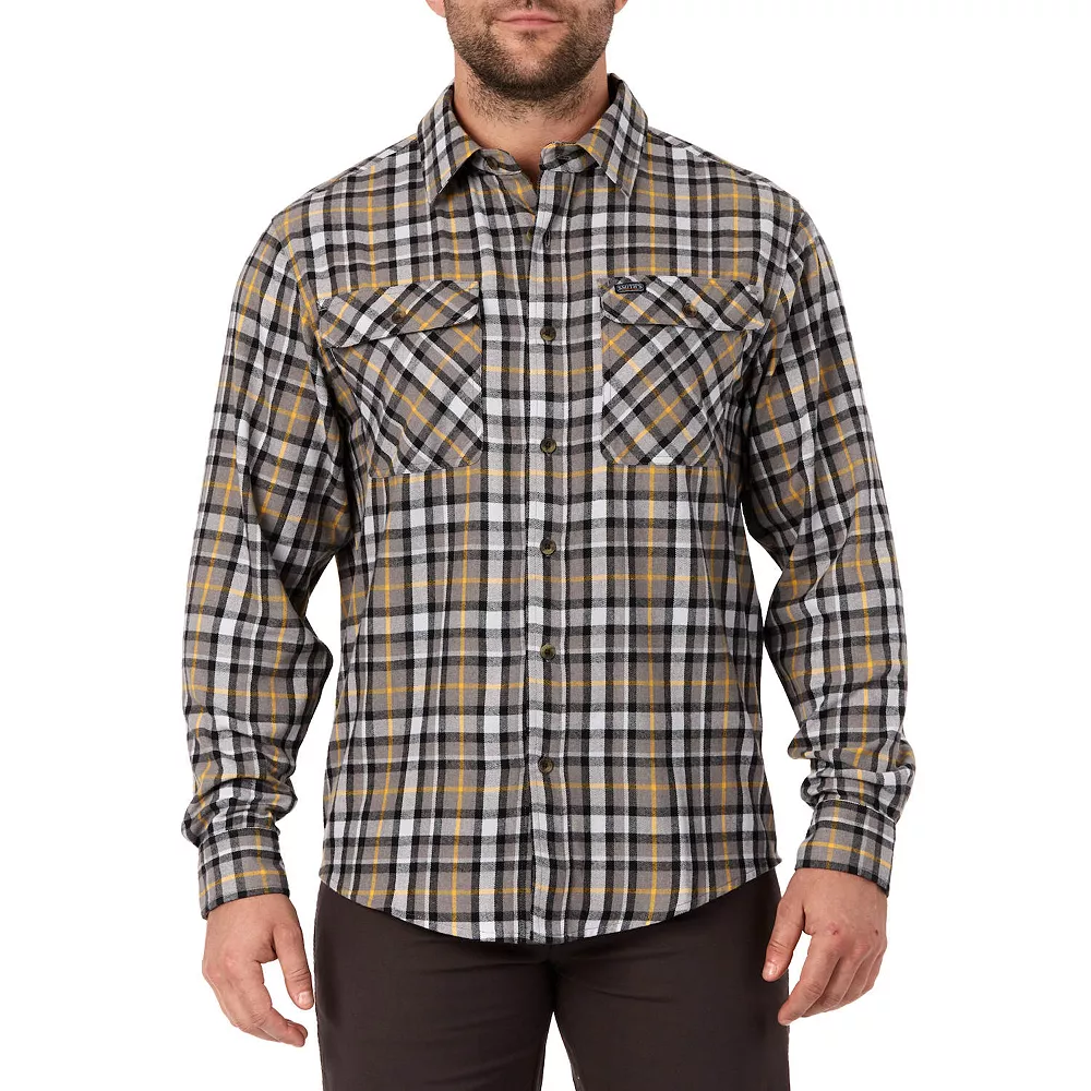 Men's Smith's Workwear Regular-Fit Plaid Two-Pocket Flannel Button-Down Shirt 3 Men's Smith's Workwear Regular-Fit Plaid Two-Pocket Flannel Button-Down Shirt