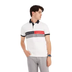 Men's Tommy Hilfiger Lucas Chest-Stripe Polo -Tommy Hilfiger Shop 5709371 Fresh White